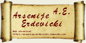 Arsenije Erdevički vizit kartica